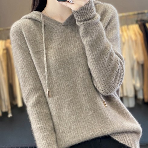 연말연시 필수  컨사이니社 럭스캐시미어100 리버시블 후드니트코트 시크릿특가