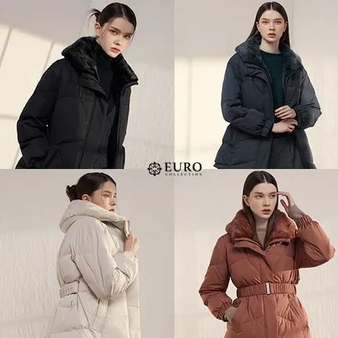 방송상품 유로컬렉션 23FW 유로피안 밍크카라 퍼구스다운 최저가!