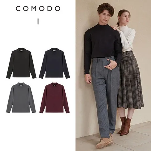 TV홈쇼핑 코모도 23FW 남성 모크넥 티셔츠 4종 혜택ON
