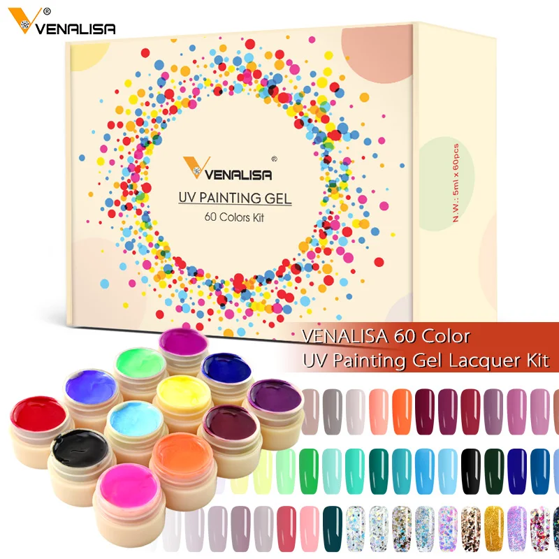 굿템 ​2024 요즘 sns에서 난리난 60 피스/키트 Venalisa 페인팅 젤 5ml 냄비 풀 커버리지 신상품 머드 젤 크림 젤 솔리드 컬러 UV LED 네일 젤 키트  리뷰 최다로 엄선된 최고의 제품을 소개합니다. 덕후 모여라