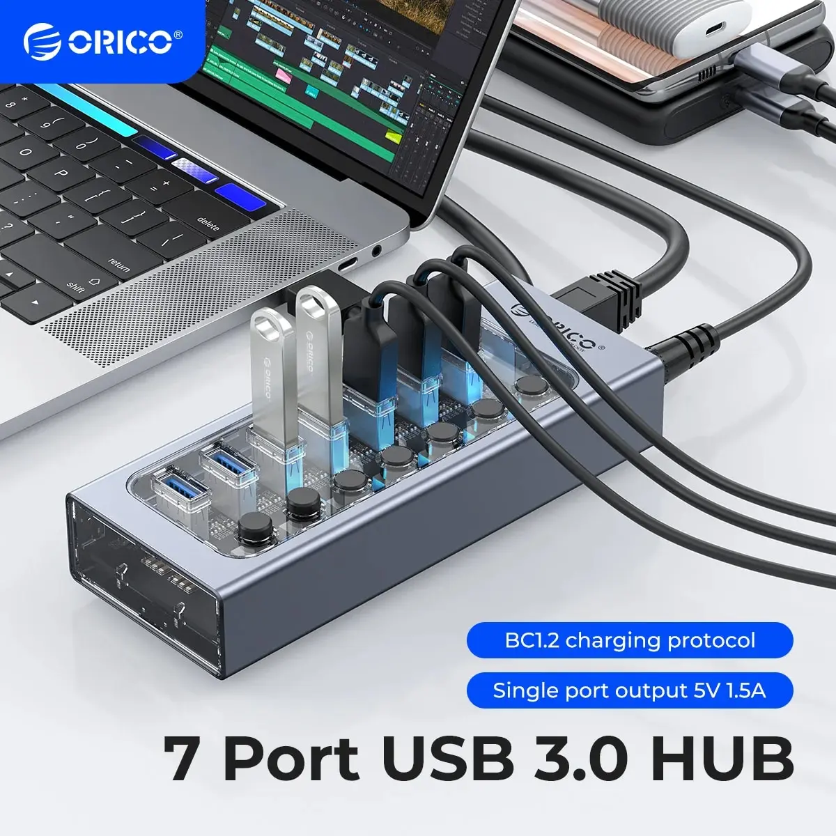 베스트 제품 ​2024&nbsp;요즘 sns에서 난리난 ORICO USB3.0 허브 맥북 휴대 전화 태블릿 용 12v 전원 어댑터가있는 알루미늄 산업용 7 포트 스플리터 스플리트 스위치&nbsp; 리뷰 최다로 엄선된 최고의 제품을 소개합니다. 기획전