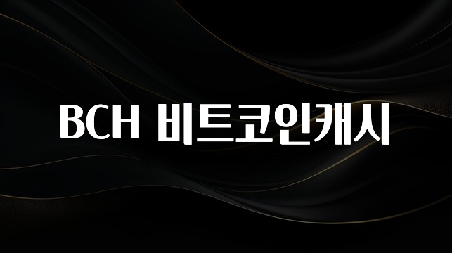 우리도 이렇게하자 BCH 비트코인캐시 알려드립니다