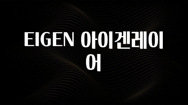 정성을 다하는 EIGEN 아이겐레이어 실사용 후기
