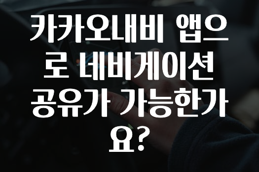 간편확인 카카오내비앱으로네비게이션공유가가능한가요? 지금떳다