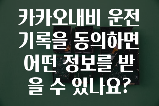 긴급소식 카카오내비운전기록을동의하면어떤정보를받을수있나요? 지금 바로 공개합니다