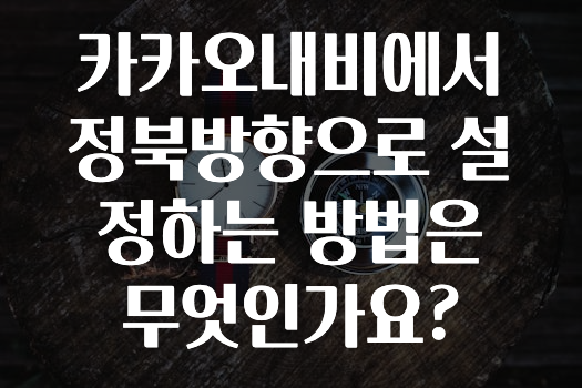 기다렸던 정보 카카오내비에서정북방향으로설정하는방법은무엇인가요? 알려드릴게요