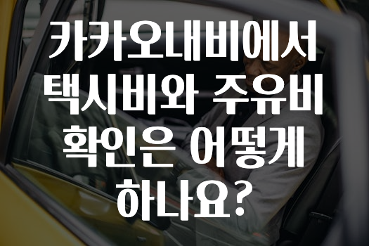 간편확인 카카오내비에서택시비와주유비확인은어떻게하나요? 바로 클릭