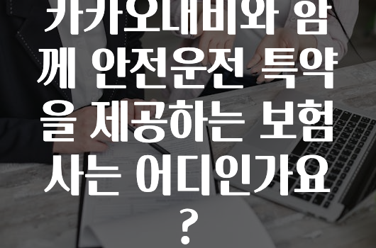 요즘 이게 유행 카카오내비와함께안전운전특약을제공하는보험사는어디인가요? 알려드립니다
