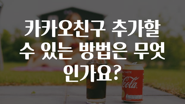 추가정보 카카오친구추가할수있는방법은무엇인가요? 궁금하시죠?
