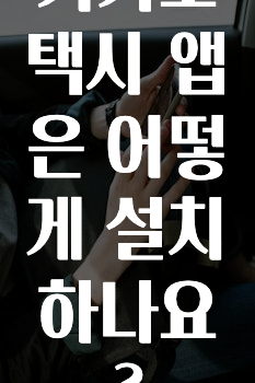 추가정보 카카오택시앱은어떻게설치하나요? 확인 부탁드립니다