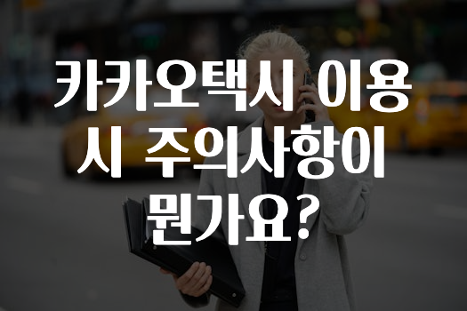 모두가 궁금해 했던 카카오택시이용시주의사항이뭔가요? 알려드릴게요