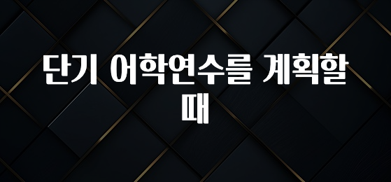 찰떡궁합 단기 어학연수를 계획할 때 요약정리