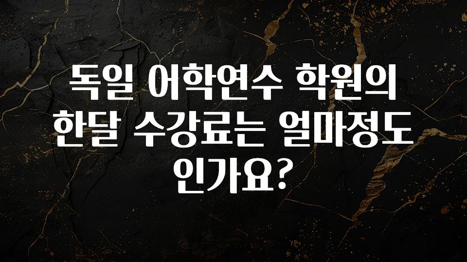 혹시 찾고계셨나요? 독일 어학연수 학원의 한달 수강료는 얼마정도 인가요? 요약본만 확인해보세요