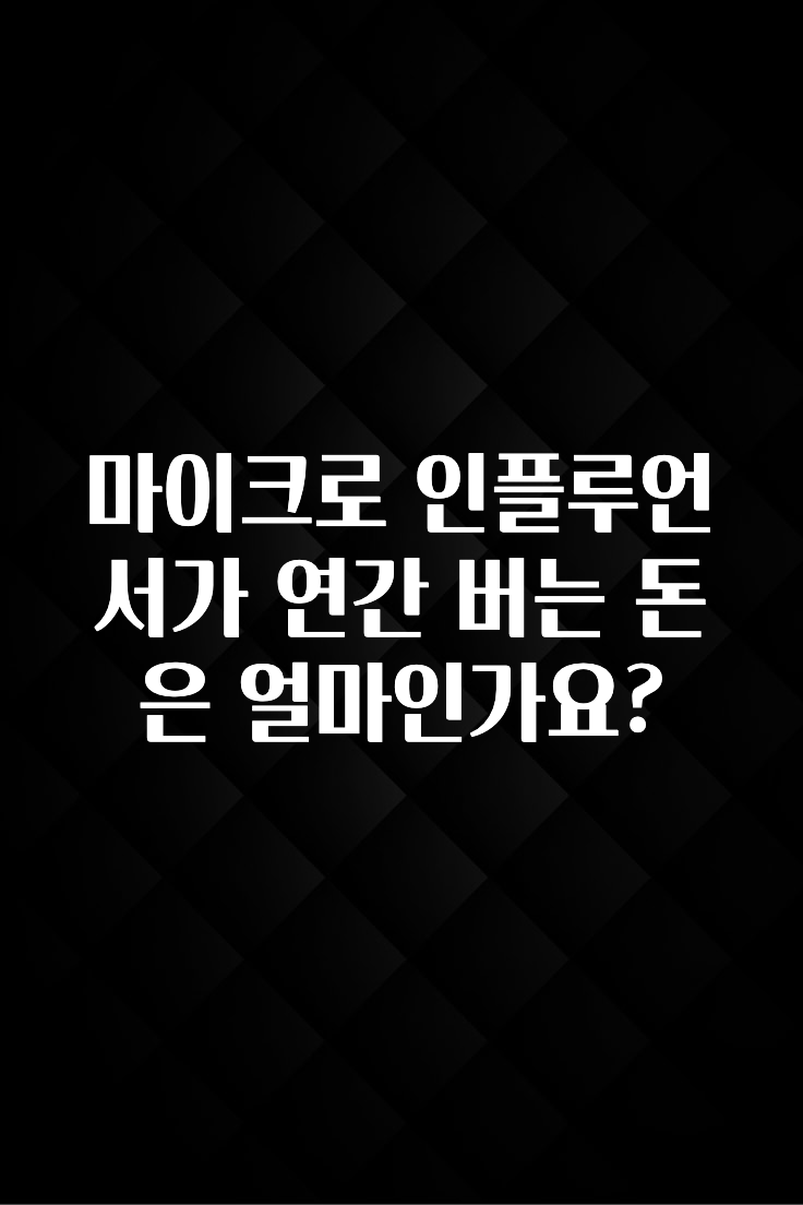 꼭 확인해야하는 이유 마이크로 인플루언서가 연간 버는 돈은 얼마인가요? 소개합니다