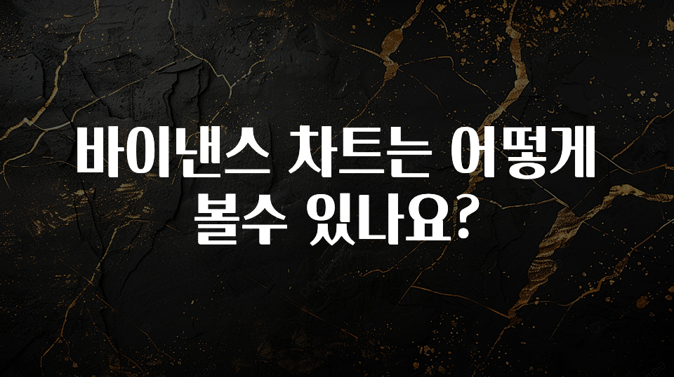 시간이 없다? 바이낸스 차트는 어떻게 볼수 있나요? 아주 좋은 정보입니다