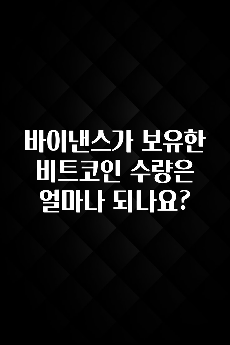모두가 궁금해 했던 바이낸스가 보유한 비트코인 수량은 얼마나 되나요? 요약본만 확인해보세요