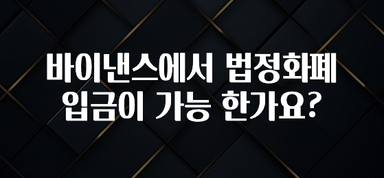 우리도 이렇게 하자 바이낸스에서 법정화폐 입금이 가능 한가요? 잠깐 확인해보세요