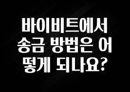주목 바이비트에서 송금 방법은 어떻게 되나요? 무조건 확인