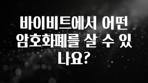 다 모아봄 바이비트에서 어떤 암호화폐를 살 수 있나요? 확인해보세요