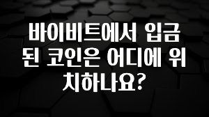올해 필수 바이비트에서 입금된 코인은 어디에 위치하나요? 군말없이 소개합니다