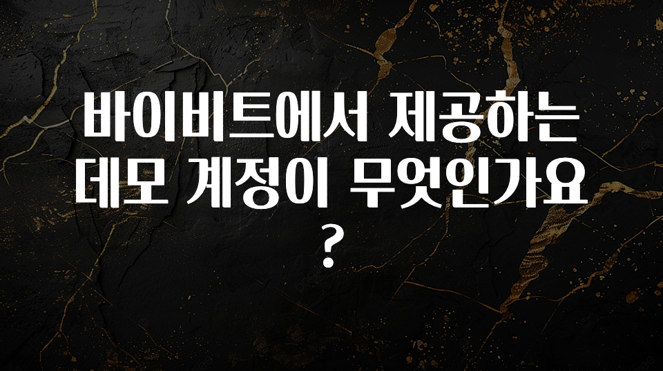이건 “참을 수 없다” 바이비트에서 제공하는 데모 계정이 무엇인가요? 꼭 확인해보세요