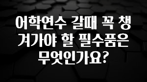 간단소식 어학연수 갈때 꼭 챙겨가야 할 필수품은 무엇인가요? 클릭해보세요