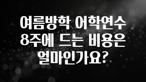 인스타 정보 여름방학 어학연수 8주에 드는 비용은 얼마인가요? 바로 소개합니다.