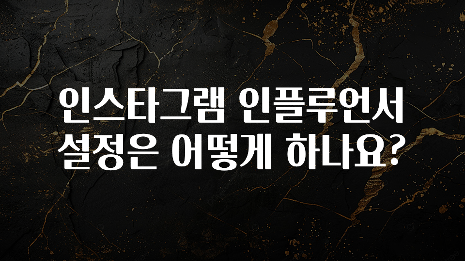 바로 준비가능 인스타그램 인플루언서 설정은 어떻게 하나요? 실사용 후기
