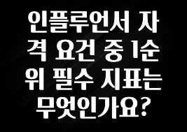 꼭 보고싶은 인플루언서 자격 요건 중 1순위 필수 지표는 무엇인가요? 리뷰 해보겠습니다