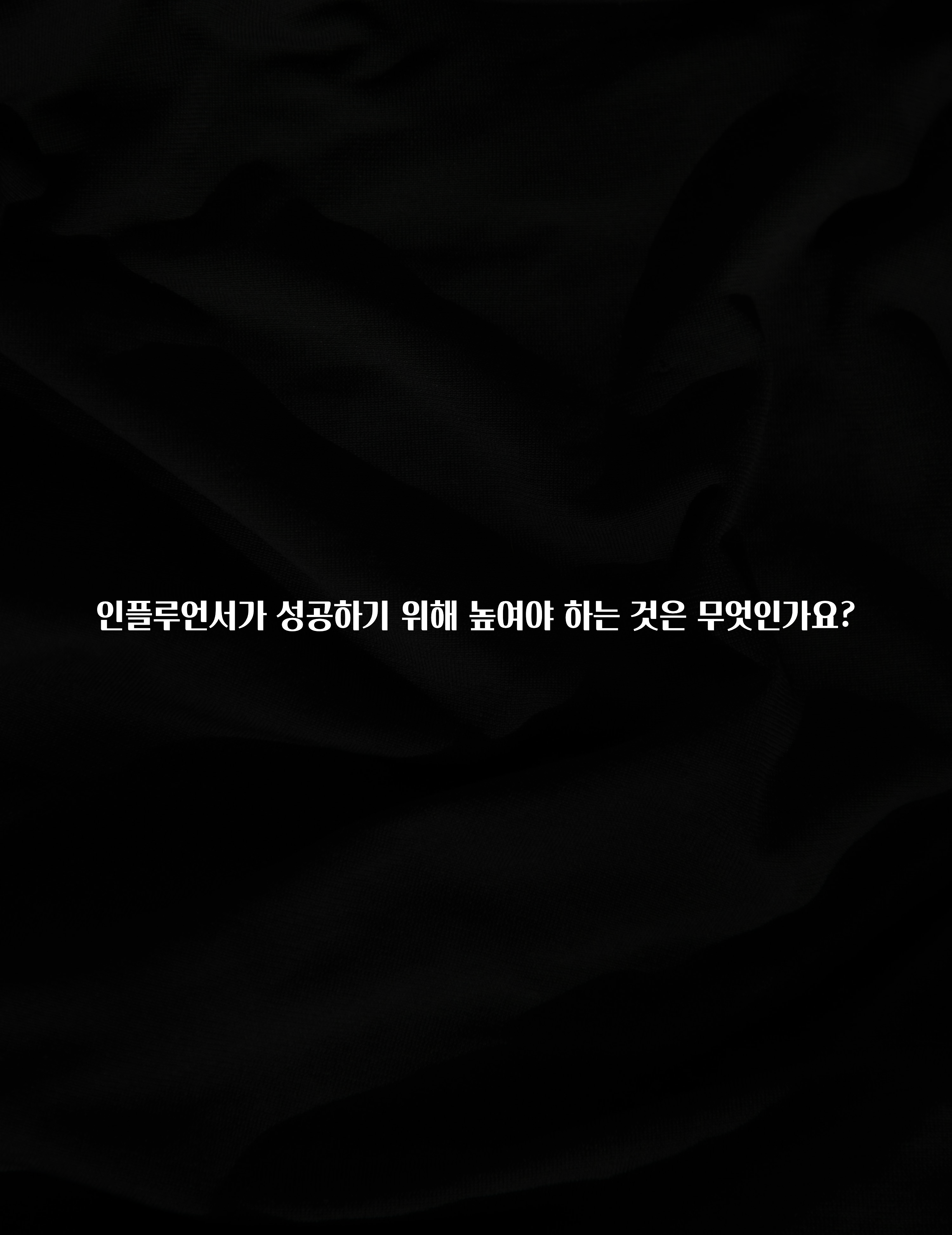 추가소식 인플루언서가 성공하기 위해 높여야 하는 것은 무엇인가요? 실사용 후기
