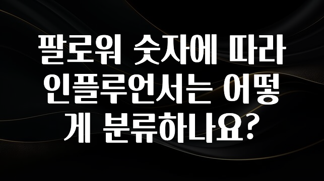 사랑을 담은 선물 팔로워 숫자에 따라 인플루언서는 어떻게 분류하나요? 전해드립니다