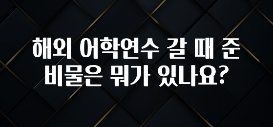지금 당장 “이거” 확인 해외 어학연수 갈 때 준비물은 뭐가 있나요? 1분이면 확인가능 합니다