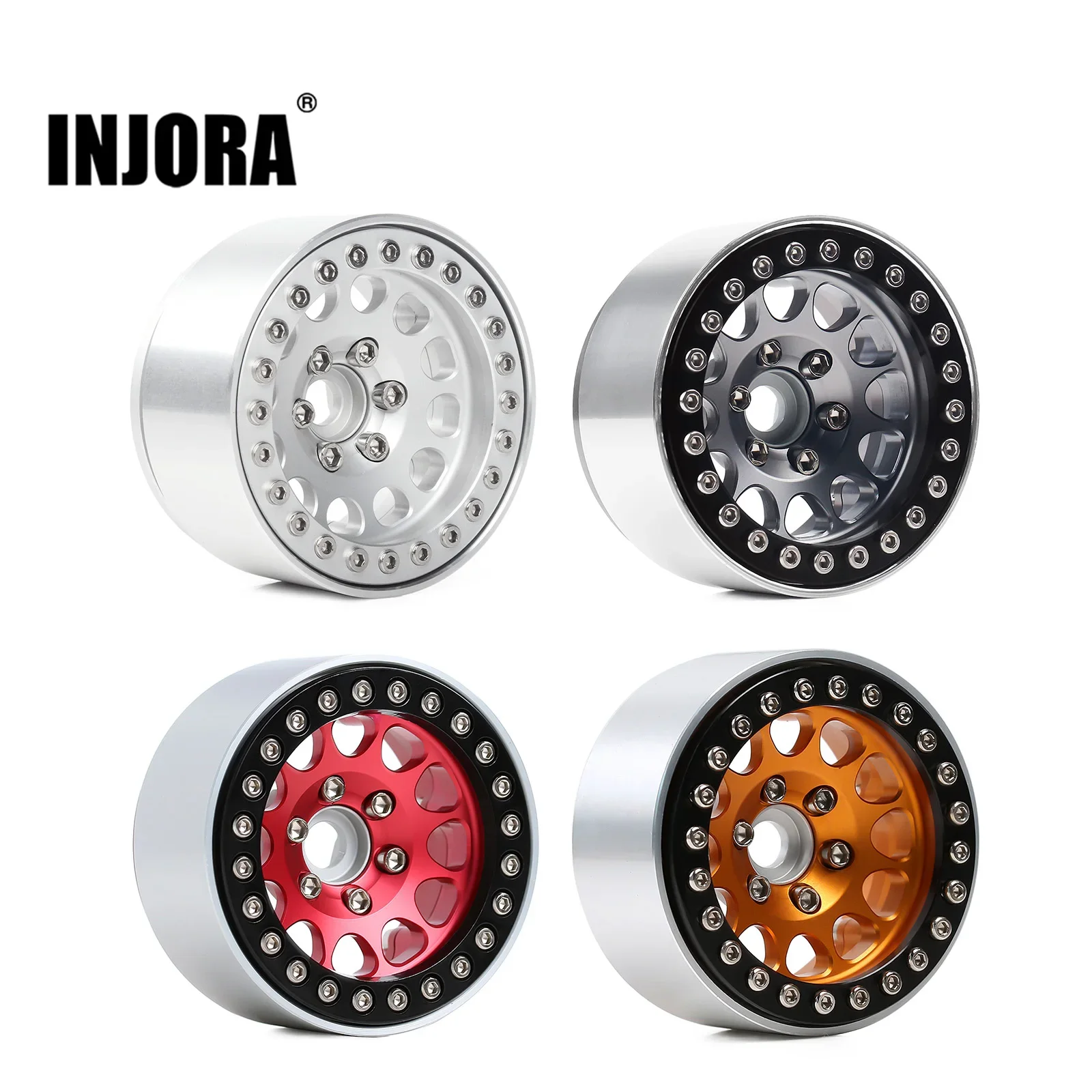 추가소식은 꼭 확인하자 INJORA 4Pcs CNC 알루미늄 합금 1.9 비드록 휠 림 1/10 RC 크롤러 자동차 축 SCX10 90046 AXI03007 TRX4 VS4-10 Redcat Gen8 아주 좋은 정보입니다