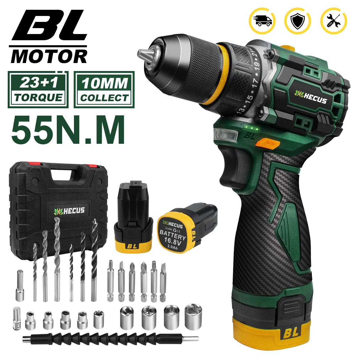 깜짝 기획전 10MM 23+1 토크 브러시리스 전기 드릴 무선 임팩트 드릴 금속 래칫 척 전기 핸드 드릴 전기 스크루 드라이버 잠깐 확인해보세요