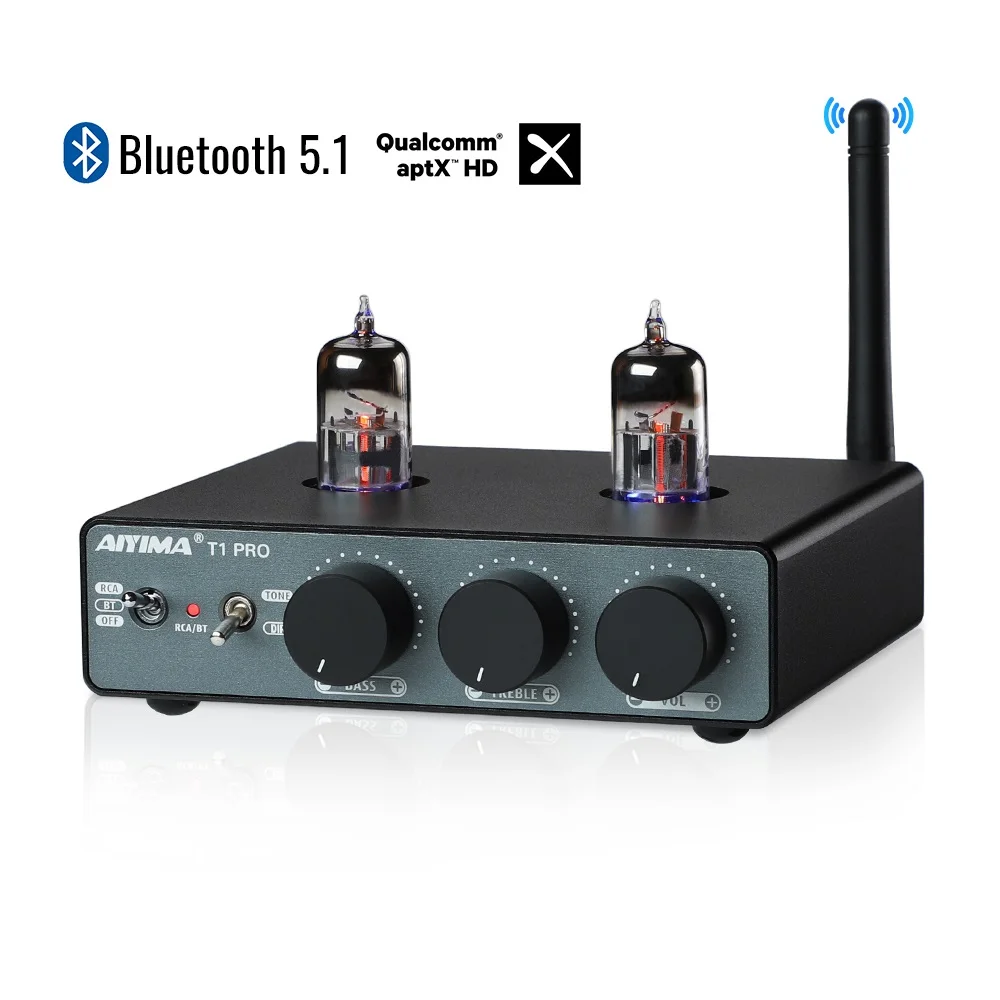훨씬 깔끔해진 AIYIMA T1 PRO 튜브 프리 앰프 앰프 BT 5.1 QCC3040 APTX-HD 프리 앰프 미니 진공 프리 앰프 수신기 (베이스 고음 톤 컨트롤 포함) 리뷰가 많습니다