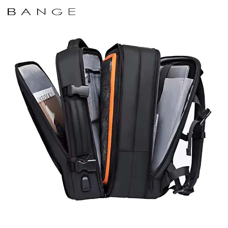 별다섯개 BANGE 확장 가능한 남성용 배낭 방수 17.3 인치 노트북 배낭 남자 대용량 하이킹 여행 가방 남성용 배낭 무조건 확인