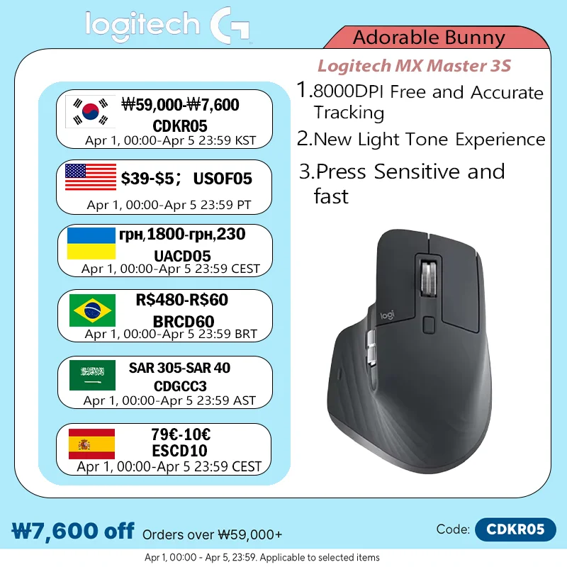 이 “정보” 못참지 Logitech MX Master 3S 무선 Bluetooth 마우스 비즈니스 오피스 소프트톤 마우스 인체공학적 비즈니스 오피스 마우스 업데이트된 소식입니다