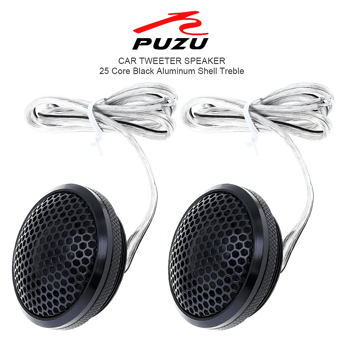 궁금한 소식 PZ-B25 2Pcs 블랙 120W 알루미늄 쉘 투명 실크 스트레치 필름 Hifi 스피커 자동차에 대 한 자동 라디오 스테레오 스피커 요약정리