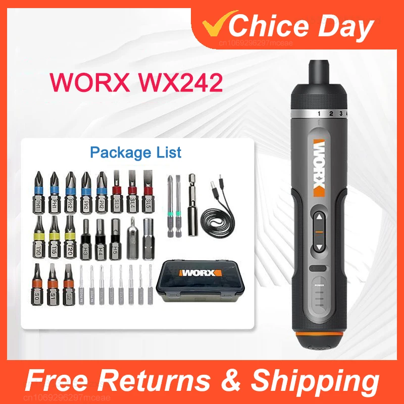 월간인기 Youpin Worx 4V 미니 전기 스크루 드라이버 세트 WX242 스마트 무선 전기 스크류 드라이버 USB 충전식 30 비트 세트 드릴 도구 핫한 정보입니다