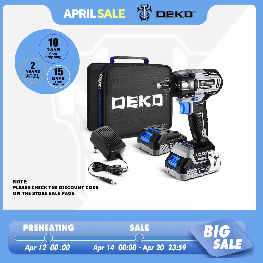 진심이 담긴 [월드 프리미어] deko 20V MAX 무선 브러시리스 렌치 350N.m 고 토크 전기 임팩트 렌치 전동 공구 (DKBW20XL01) 핫한 정보입니다