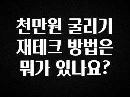 사랑을 담은 천만원 굴리기 재테크 방법은 뭐가 있나요? 주목하고 계십니다