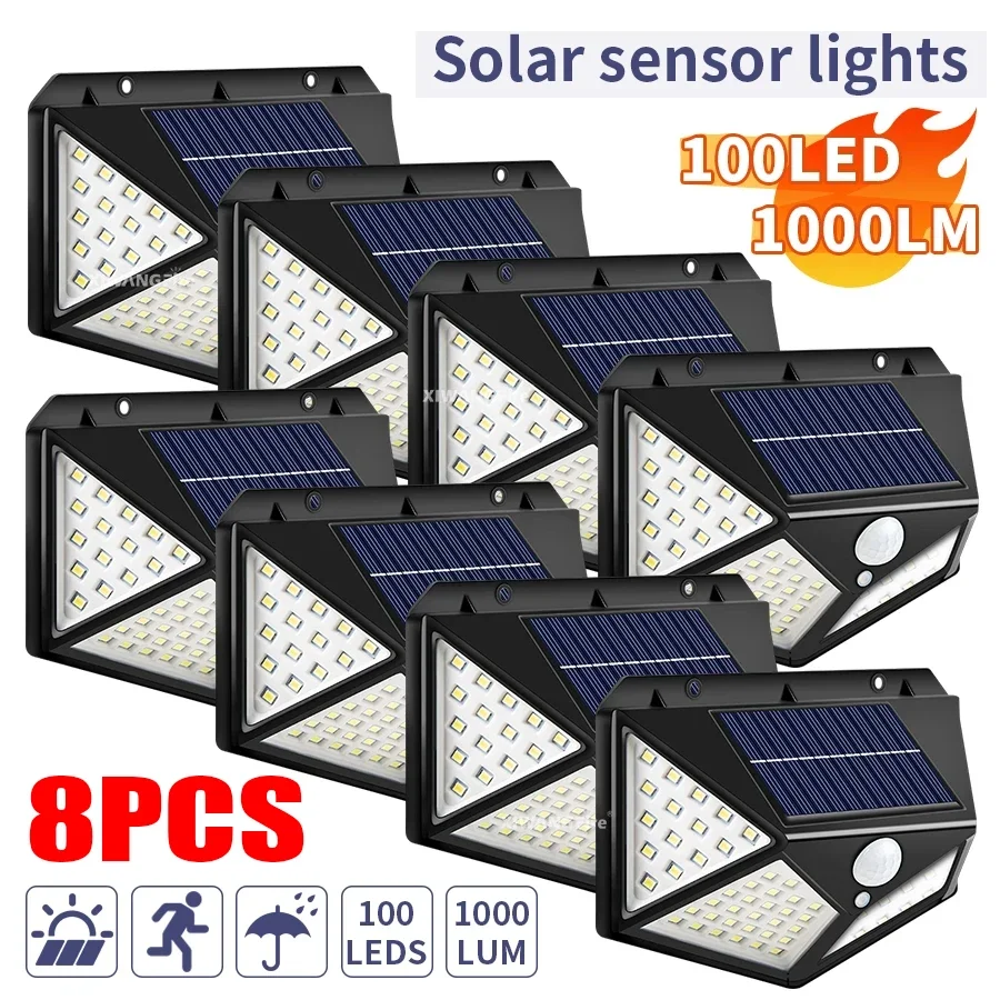 너무 좋아 1-8PCs 모션 센서와 다기능 LED 태양 빛 야외 정원 안뜰 방수 장식 140 ° 조명 벽 램프 꼭 확인해보세요