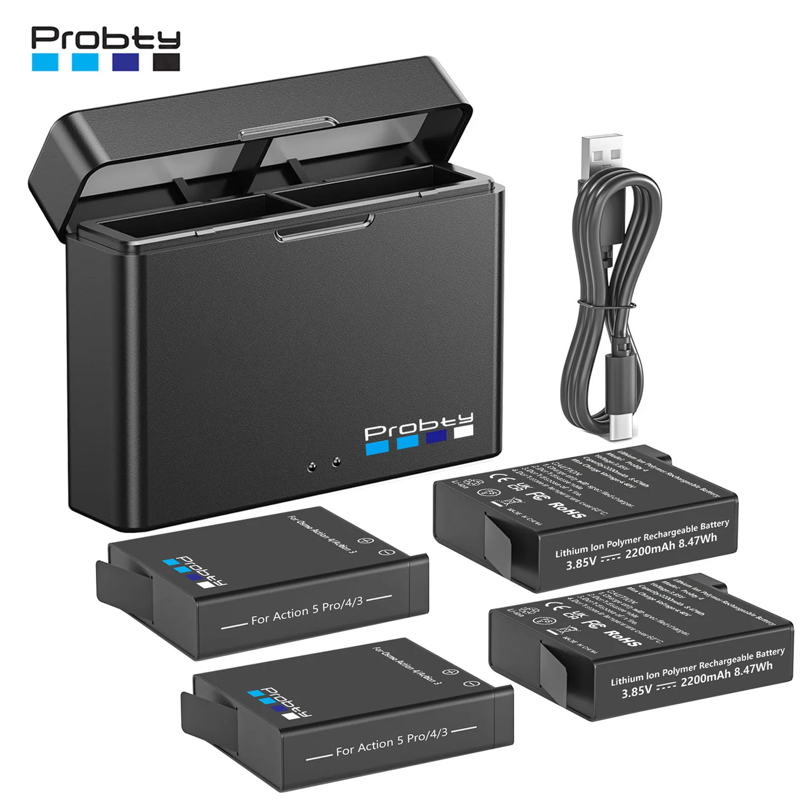 추가정보 떳다 DJI Osmo Action 5 Pro Action 4 카메라 배터리 2200mAh 배터리 및 DJI Osmo Action 4/3 액세서리용 충전기 뜨거운 관심 감사합니다