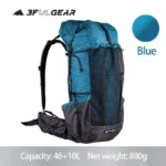 혹시 찾고계셨나요? 3F UL GEAR 2021 뉴 블루 Qi Dian Pro 하이킹 배낭 초경량 캠핑 팩 여행 배낭 여행 배낭 46 + 10L 88g 좋은 정보