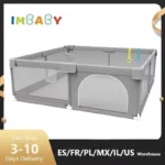 신상특집 IMBABY 아기 놀이터 풀 링이있는 아기 놀이터 용 밝은 회색 Corralito 어린이 안전 장벽 울타리 볼 박스 게임 놀이터 실시간 리뷰입니다