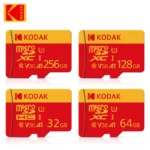 종.결.판 KODAK MicroSD 카드 빨간색 메모리 카드 Class10 32GB 64GB 128GB 256GB U3 4K 고속 플래시 메모리 TF 플래시 카드 (전화 용) 확인해보세요