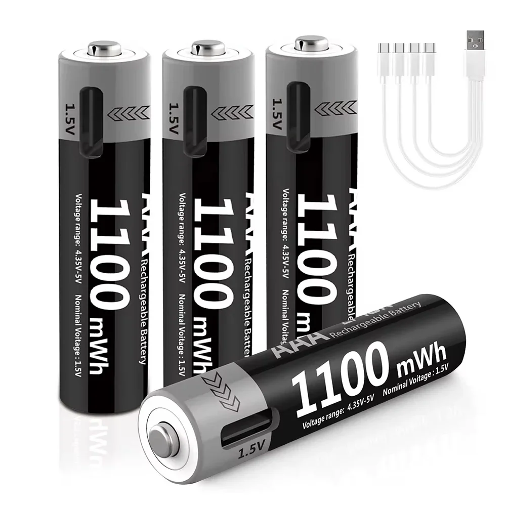 혜자소식 떳다 Kuugro 1.5V USB 리튬 이온 AAA 충전식 배터리 1100mWh 장난감 카메라 손전등 원격 제어 마우스 키보드 충전기 주목하고 계십니다