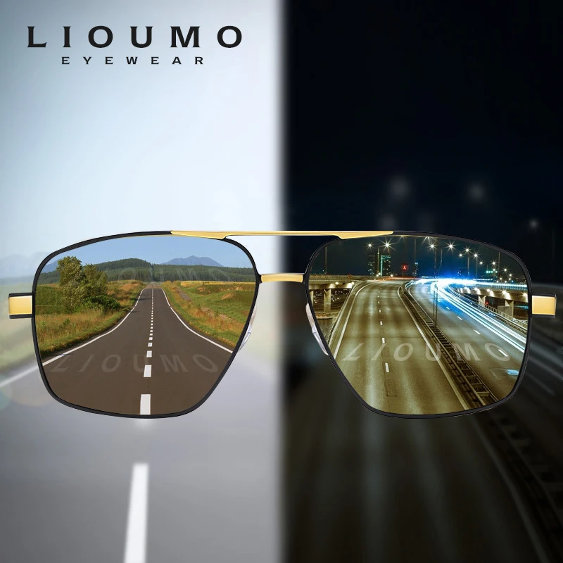 히든상품 LIOUMO Hight Quality Square 남성용 선글라스 편광 변색 안경 여성용 데이 나이트 비전 고글 UV400 zonnebril heren 알려드립니다