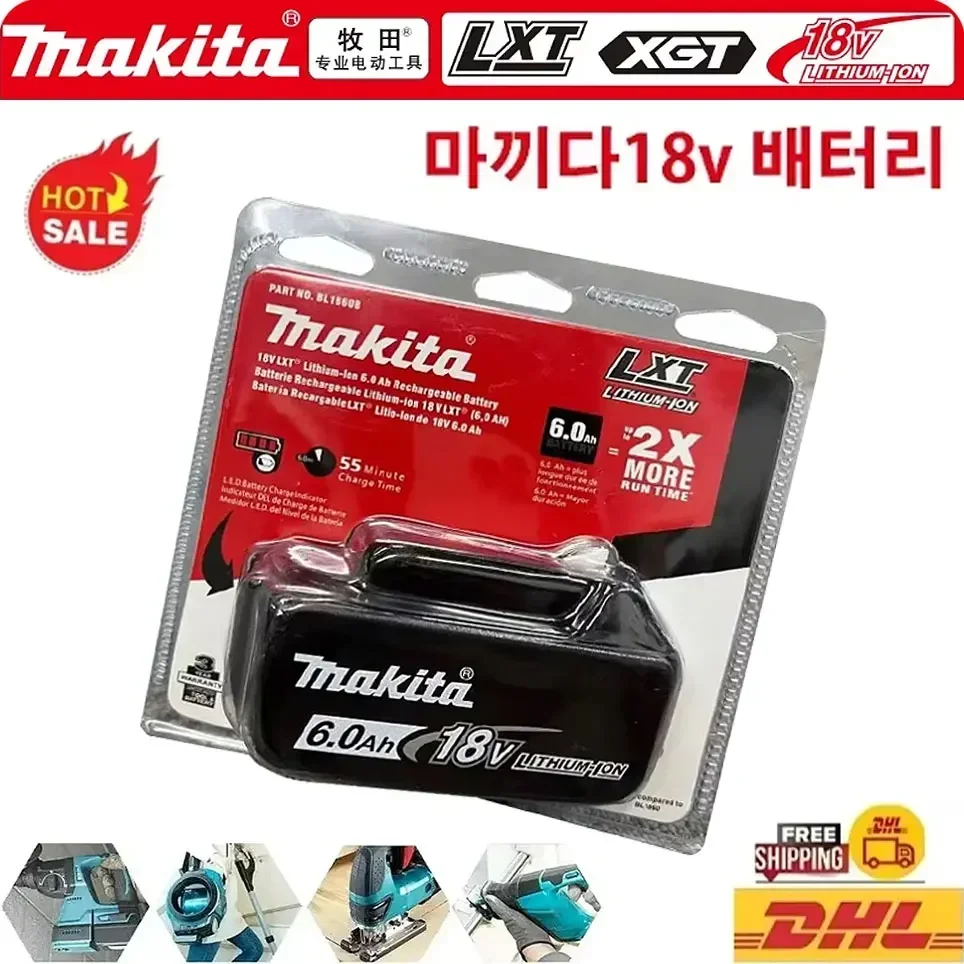 연속인기 Makita 18V 배터리 BL1860B BL1850B BL1840 BL1860 BL1815 Makita 충전기에 사용되는 기존 Makita 리튬 배터리 5AH6AH 실간 리뷰