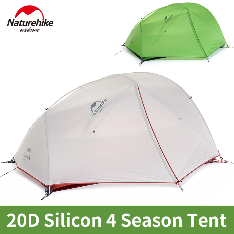 종.결.판 Naturehike 스타 리버 2 캠핑 텐트 4 시즌 1-2 사람 야외 하이킹 20D 실리콘 방수 더블 레이어 초경량 사이클링 잠깐 확인해보세요